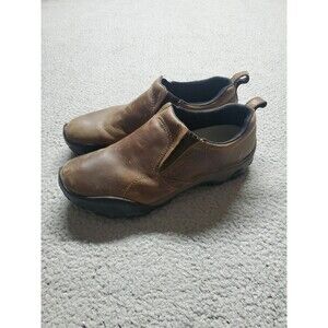 Merrell  Jungle Moc Leather Slip-On Shoe Chocolate Mahogany Brown Sz 9